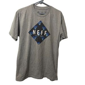 Neff Shirt‎ Men Large Gray Cotton Polyester Casual Lightweight Short Sleeve Tee